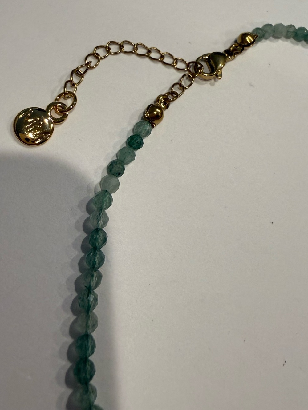 NEW Mayamar Natural Green Beaded Gold Sun Pendant Necklace - Picture 9 of 9
